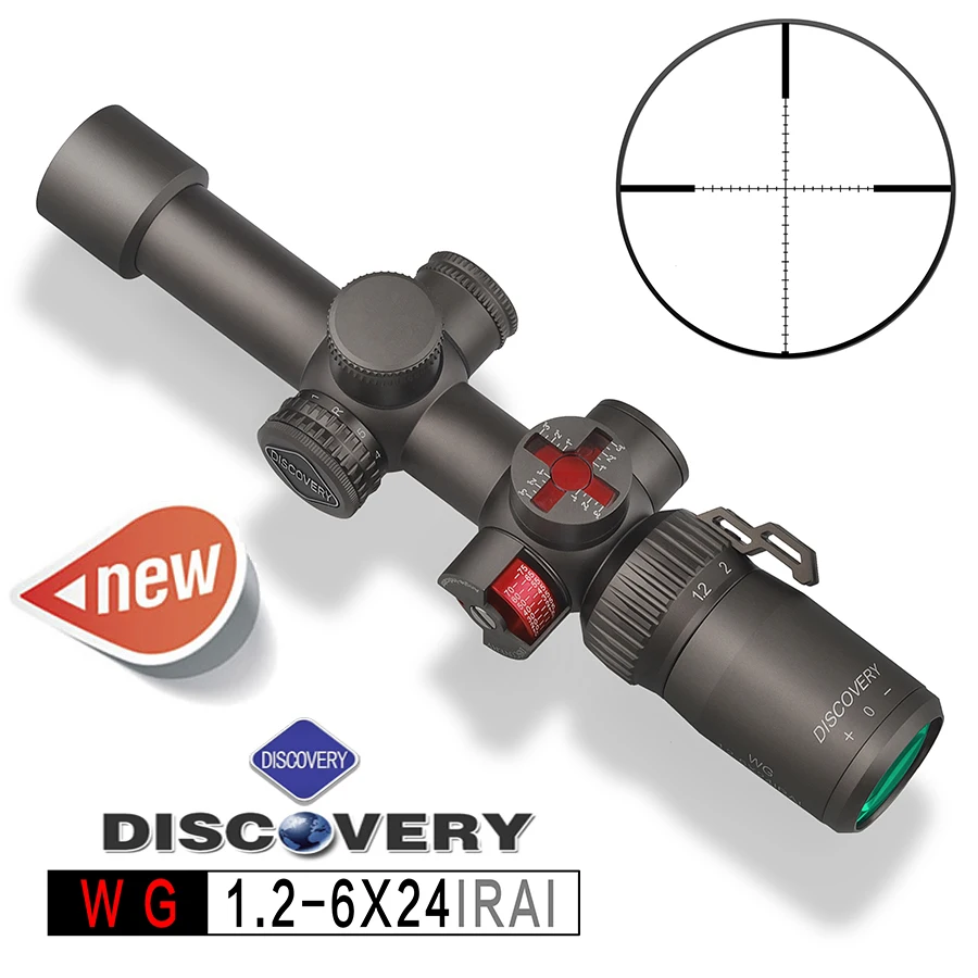 

Новинка, оптический прицел Discovery WG 1,5-5X24, диаметр трубки 25,4 мм. С угловым колесом. Индикатор уровня и увеличение прицела