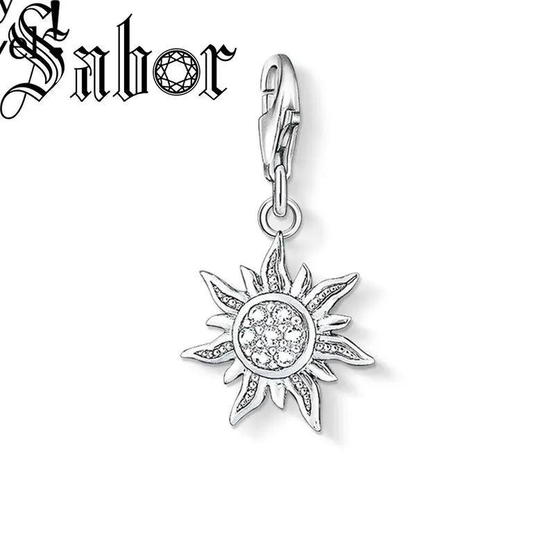 Новинка Белый CZ кулон с подвеской от солнца серебряным покрытием модные