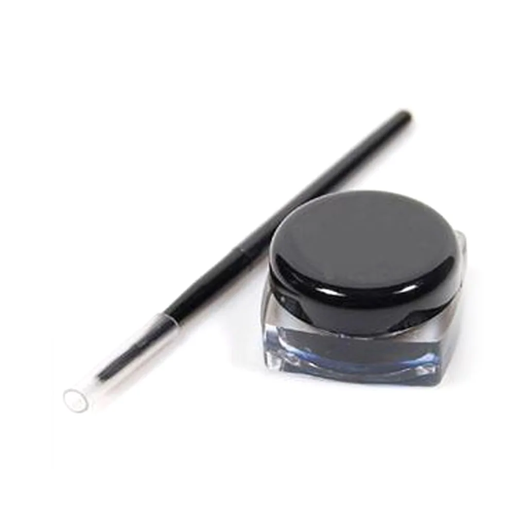 Eyeliner Curd brush Водостойкая Стойкая подводка для глаз творог подводка для глаз ручка и кисть Набор черный макияж - Цвет: Eyeliner Curd brush