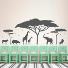 Большая настенная наклейка в африканском стиле для сафари, зоопарка, спальни, детской комнаты, жирафа, слона, тигра, леса, природы, Виниловая наклейка для детской комнаты