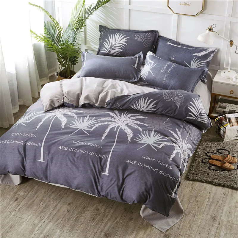 Осень 2020 серый комплект постельного белья со звездами пасторальный стиль