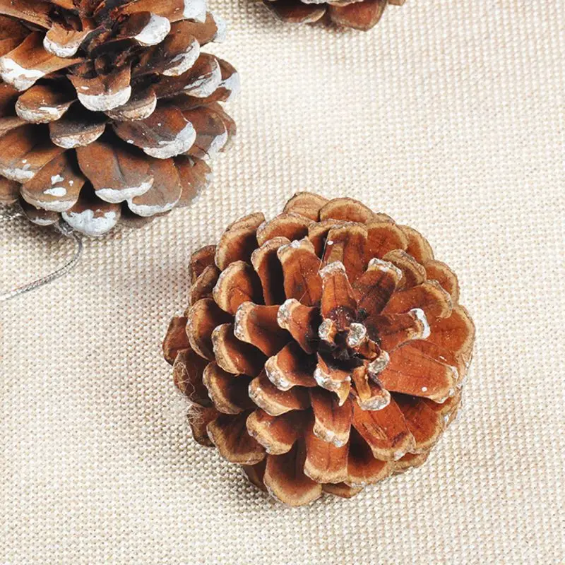Натуральные деревянные подвесные Pinecone Рождественское украшение для вечеринки