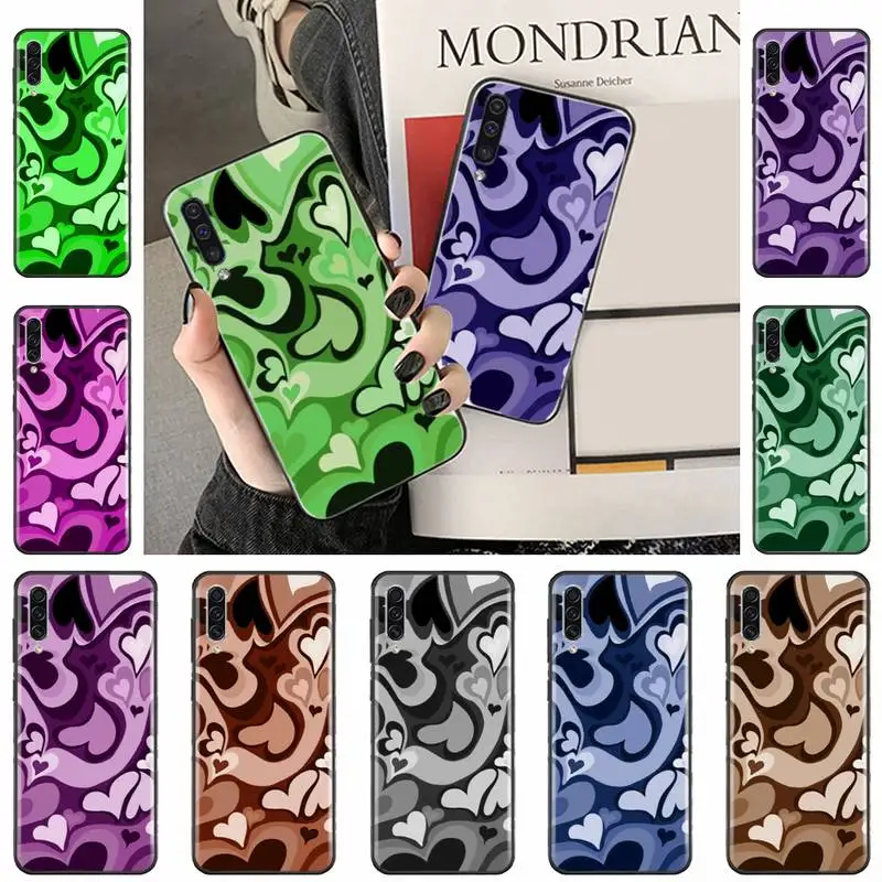 

Purple Heart Swirl Pattern Cover Phone Case For Samsung galaxy A S note 10 12 20 32 40 50 51 52 70 71 72 21 fe s ultra plus