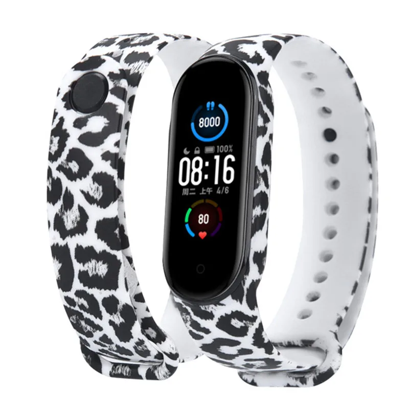 Strap For Xiaomi Mi Band 4 5 6 3 Personalized Graffiti Style Wristband For Mi Band 3 5 6 Silicone bracelet replacement band