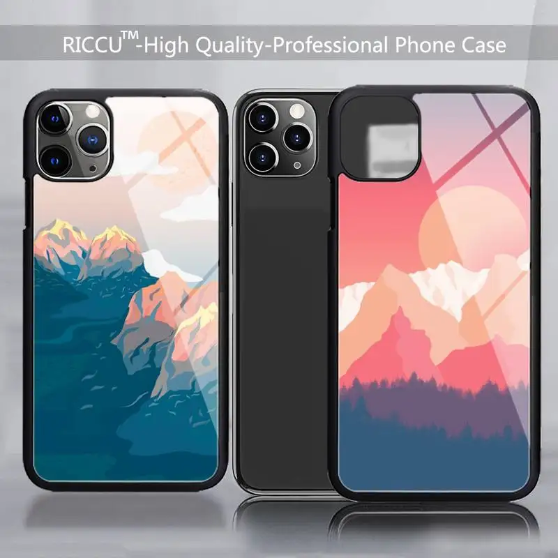 

Black White Forest Mountain Phone Case Rubber for iPhone 12 11 Pro Max mini XS 6s 8 7 Plus X SE 2020 XR iphone 13 Pro phone Case