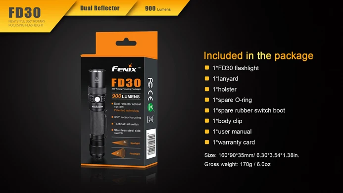 Fenix FD30 Cree XP L HI светодиодный 900 люмен Поворотная фокусировка 18650 фонарик|Фонарики и