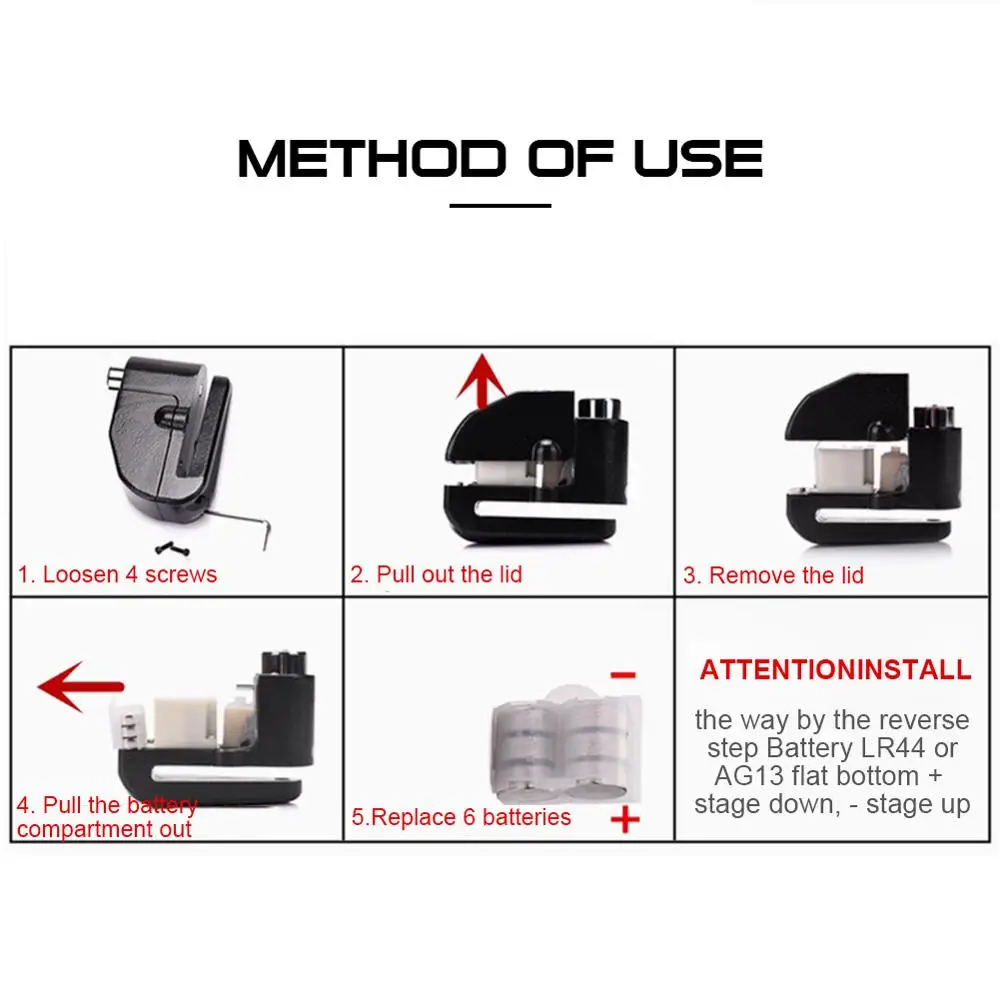 

Motorcycle Scooter Bicycle alarm lock bike lock security anti-theft lock disc Brake Lock waterproof Security Alarm Protection