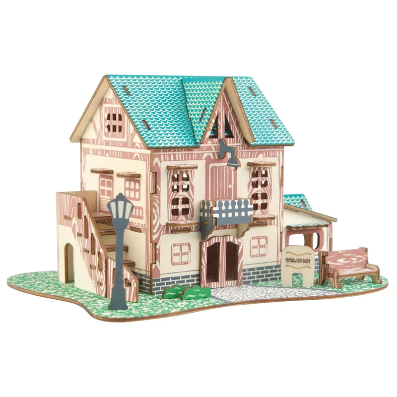 

DIY Starry Sky Inn Toys 3D Wooden Puzzle Toy Assembly Model Wood Craft Kits Desk Decoration for Children Kids