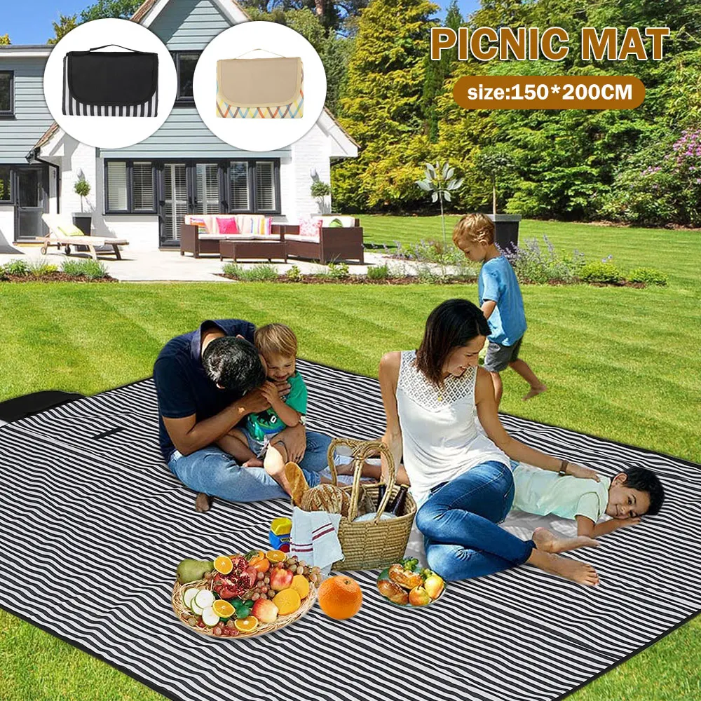 

80 x 60inch Waterproof Pocket Picnic Blanket Folding Camping Mat Mattress Portable Mat Outdoor Picnic Mat Sand Beach Mat