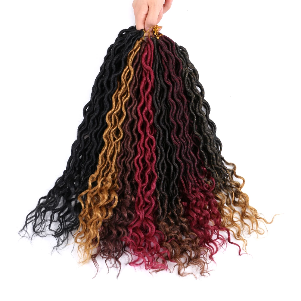 

BellQueen искусственные волосы синтетические вьющиеся дреды 18 дюймов Омбре волнистые плетеные волосы для женщин