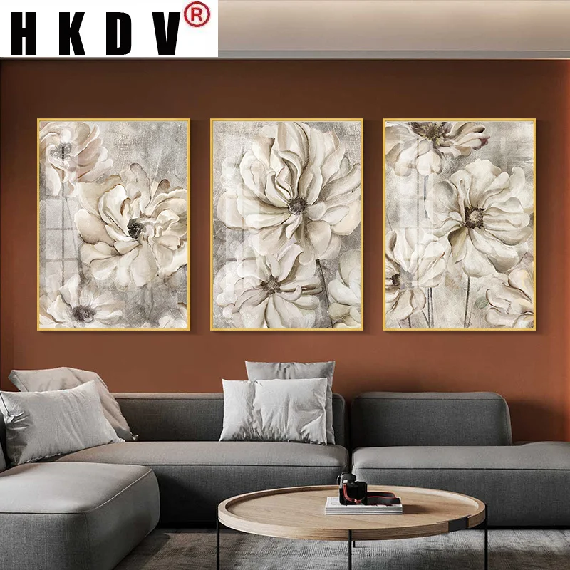 

HKDV Canvas Abstract Painting Scandinavian Poster Wall Art Flowers Posters Prints Modern Transparent Flower Living Room Decor