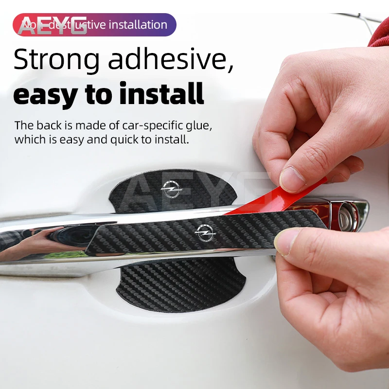 Автомобильная дверная ручка из углеродного волокна наклейка против царапин для