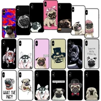 Cute Cartoon Pug Soft Cover Case for iPhone Pro Max