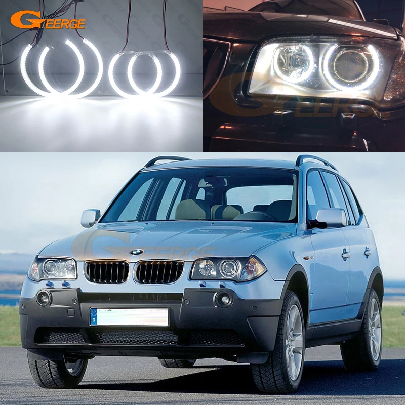Фото Для BMW E83 X3 2003 2004 2005 2006 пред Facelift ультра яркий SMD светодиодный комплект колец ангельские глазки Halo Дневной светильник аксессуары для стайлинг... №2
