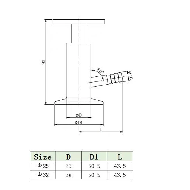 Санитарный клапан для проб из нержавеющей стали MK 316 наружный диаметр зажима 50 5