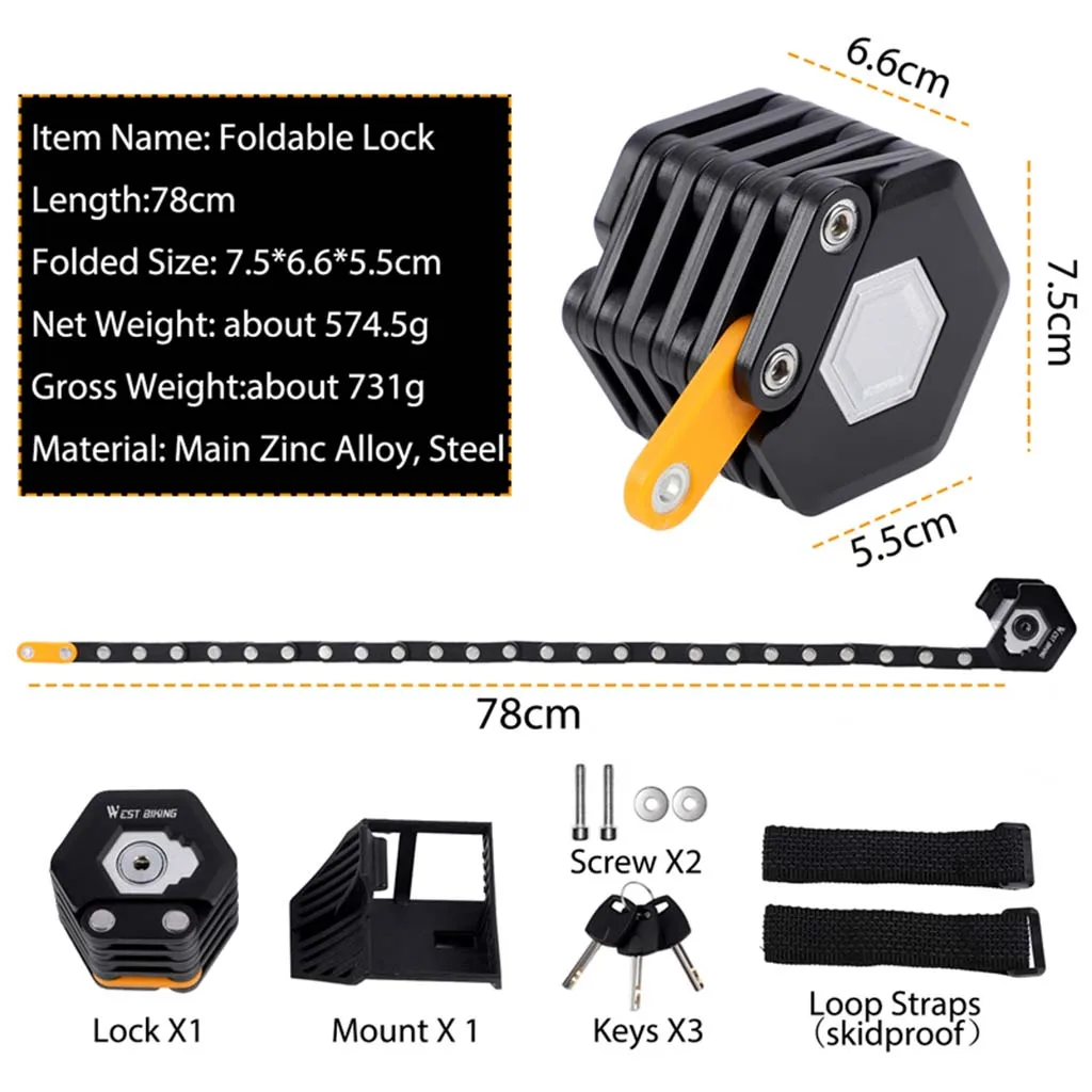 

2pcs Anti-theft Lock Safety Foldable Cable with Mounting Brackets