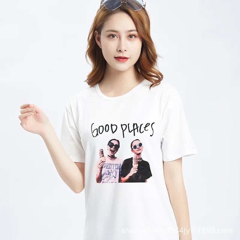 

Новинка 2022, милая уличная одежда в Корейском стиле Харадзюку, женская футболка большого размера