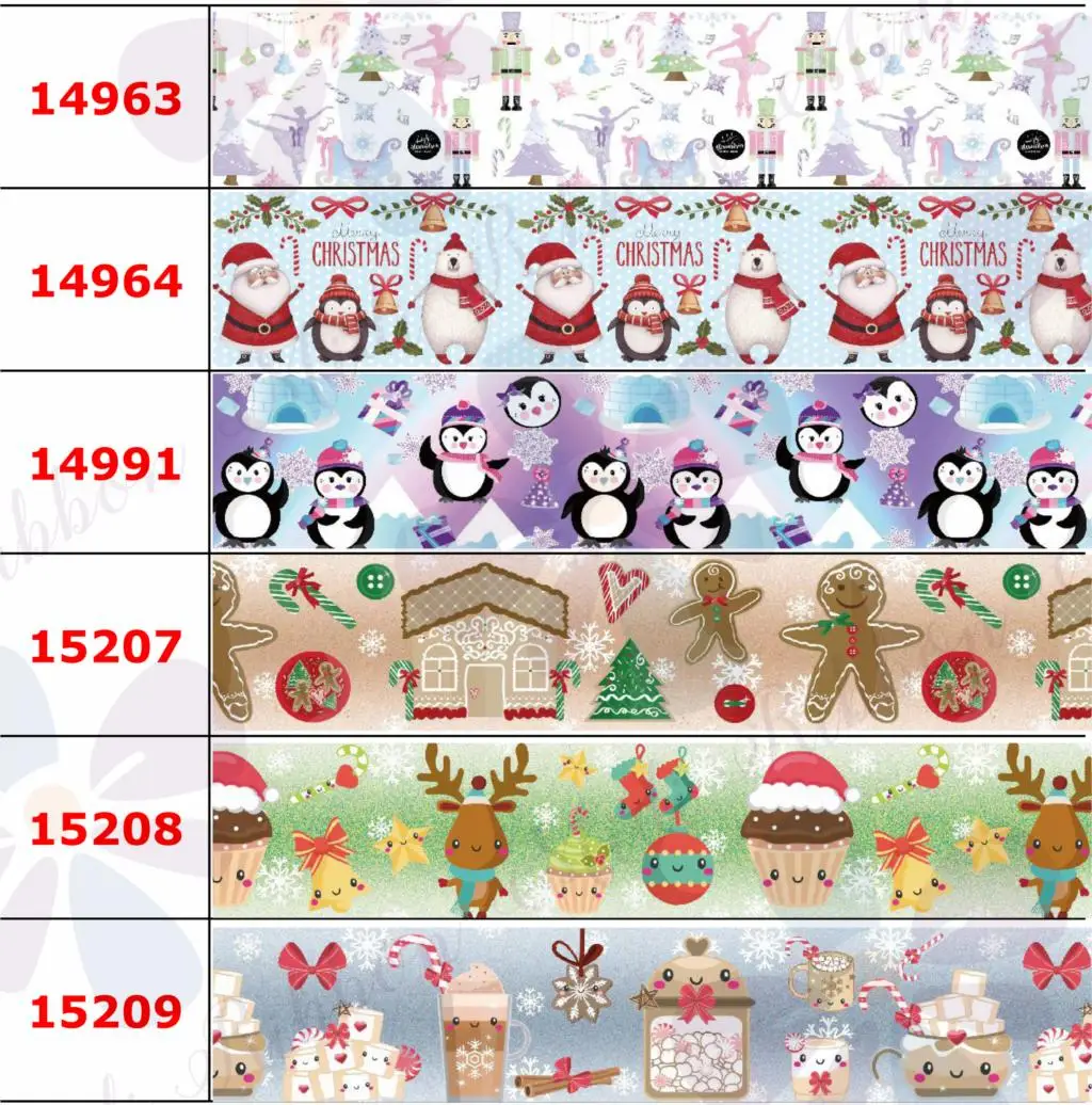 16 мм-75 мм Рождественская серия мультяшный лось пингвин собака печатная корсажная