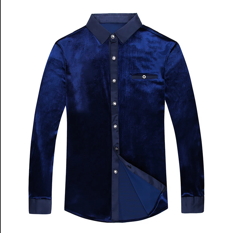 Мужская Вельветовая рубашка Повседневная с длинным рукавом и цветочным принтом