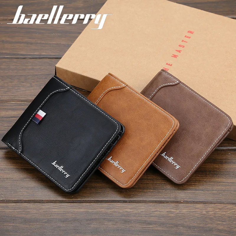 2019 Baellerry повседневные мужские кошельки из искусственной кожи Короткий держатель