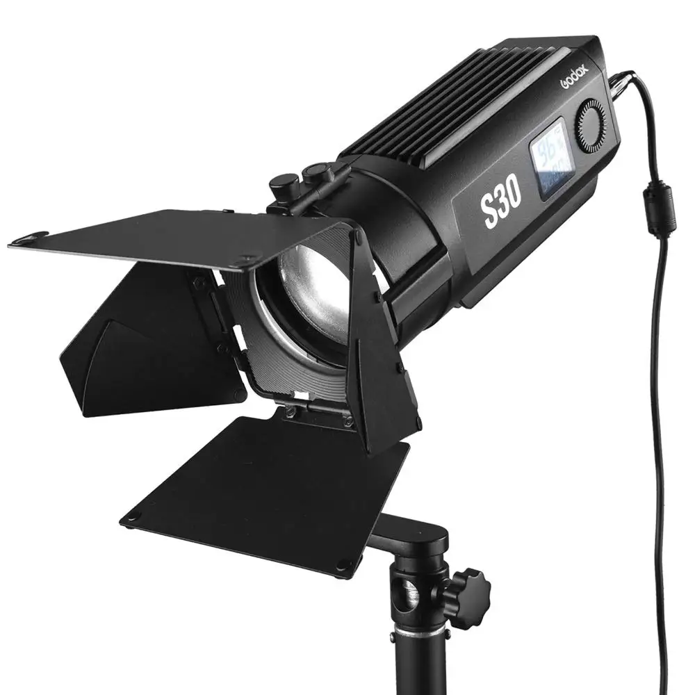 

Godox S30-D 90W Focusing LED Spotlight with Accessories Kit 5600 Color Temperature,CRI 96+,Continuous LED Light for Video Light