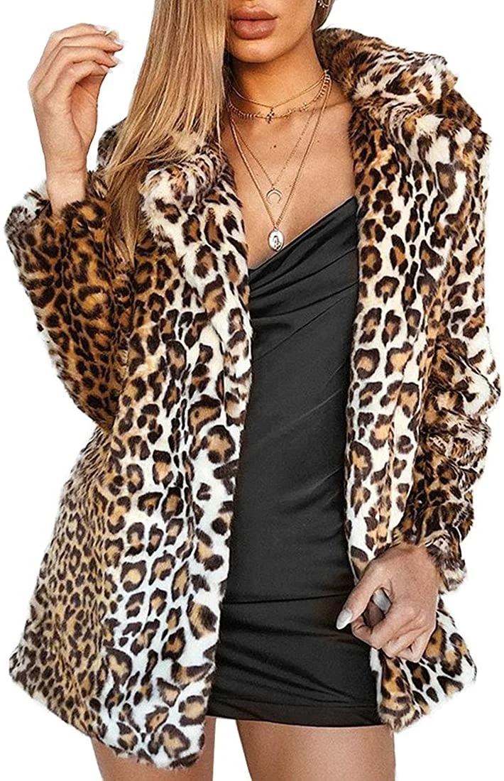 

2021women Warm Long Sleeve Parka Faux Fur Coat Overcoat Fluffy Top Jacket