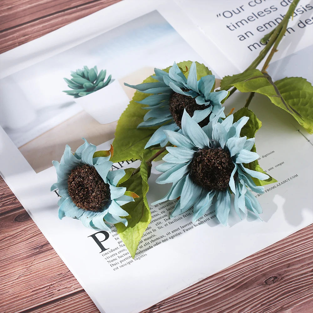 50 см поддельные пластиковые Стволы подсолнухи длинные шелковые искусственные DIY