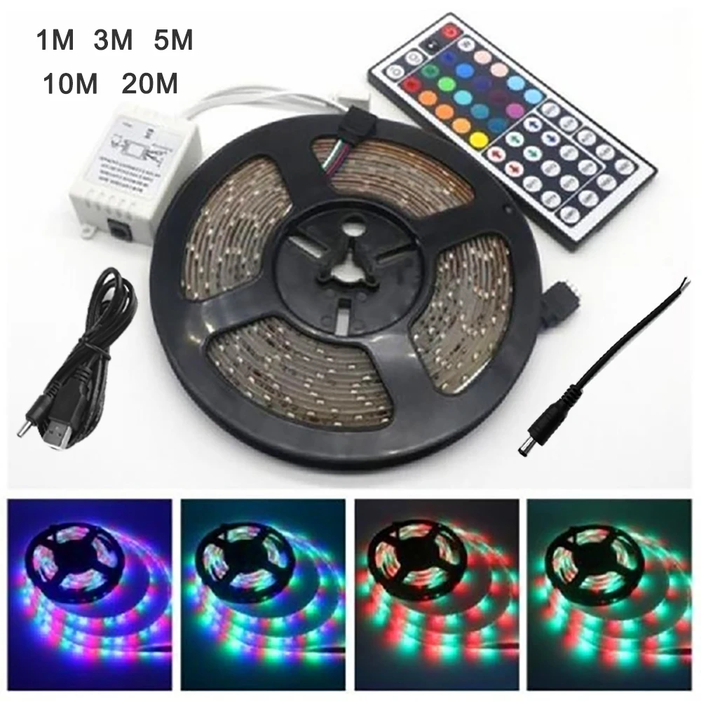Светодиодный светильник RGB SMD 3528 гибкая лента Fita светодиодный 1 м 3 5 10 20 М диод DC 12 В