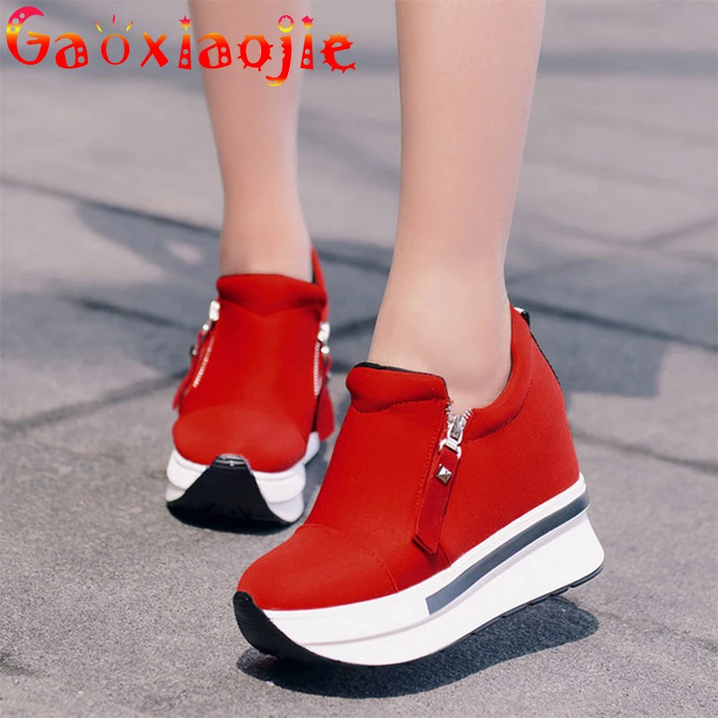 

Casual Sports Shoes 2021 Women's Shoes Autumn New One Pedal Inner Increase Pointed Side Zipper Casual Loafers Women Single Shoes