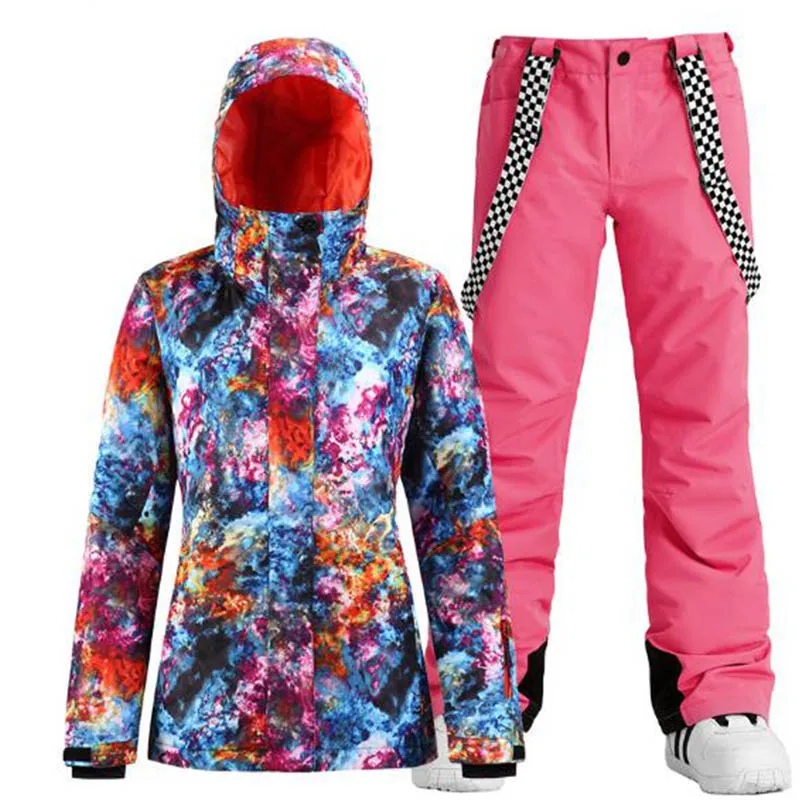 

Winter Ski suit Women Ski Jacket And Pants Snow Warm Waterproof Windproof Skiing And Snowboarding Suits