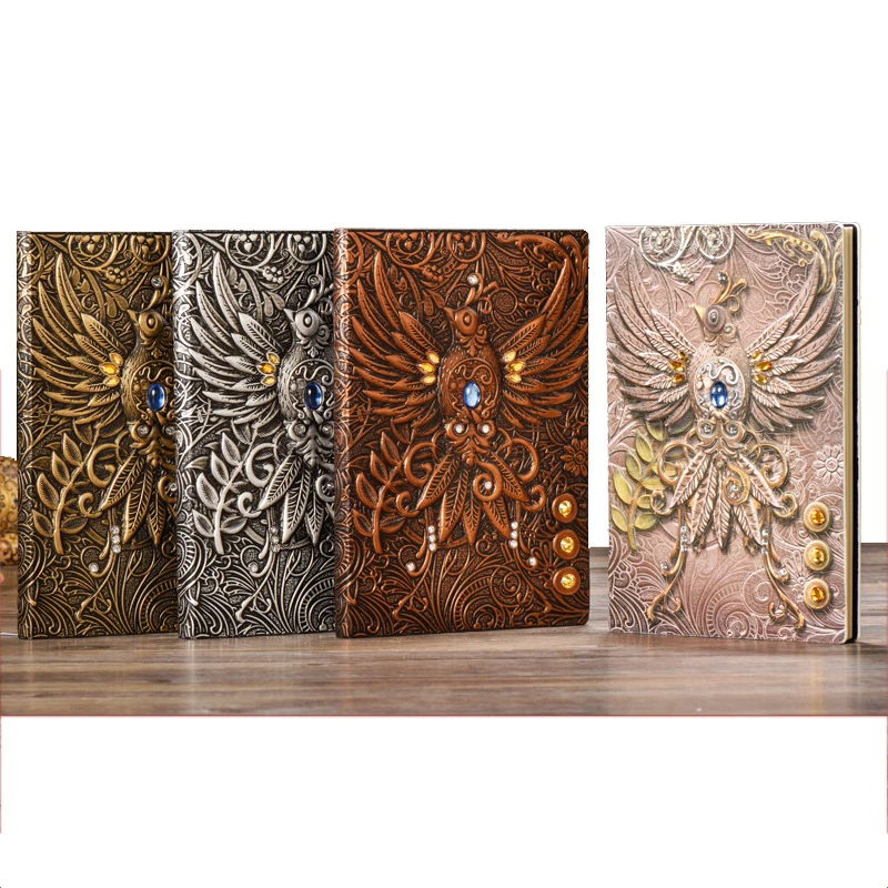 

A5 New European Style Retro Notebook PU Notebook Custom Travel Diary Book Three-Dimensional Relief Beautiful And Durable