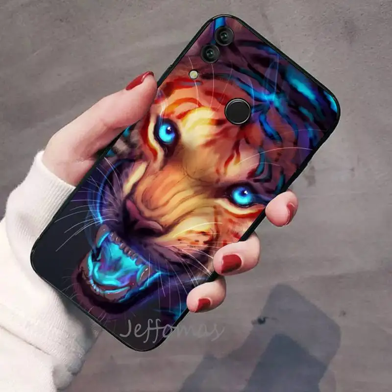 

Animal Lion Tiger Funda Phone Case For Huawei Honor view 7a5.45inch 7c5.7inch 8x 8a 8c 9 9x 10 20 10i 20i lite pro