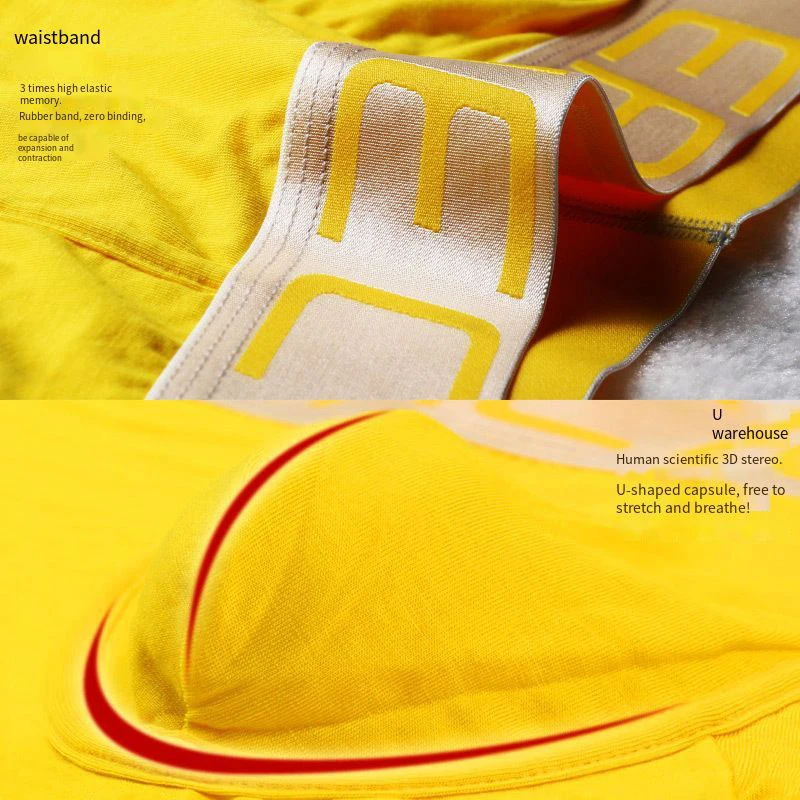 7 Pieces Men's Boxer Briefs Pure Cotton Youth Mid-low Waist Breathable Sexy Cute Personality Trendy Four-corner Shorts Head New