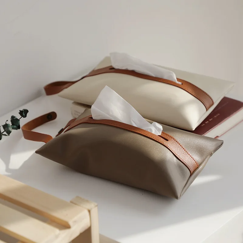 

Simple Color Matching Tissue Bag, Car Tissue Box, Pumping Box, Hanging Model Room, Decorative Tissue Cover, Leather Tissue Box