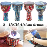 drums 8 inch african djembe drum colorful cloth art abs barrel pvc skin children hand drum percussion instruments