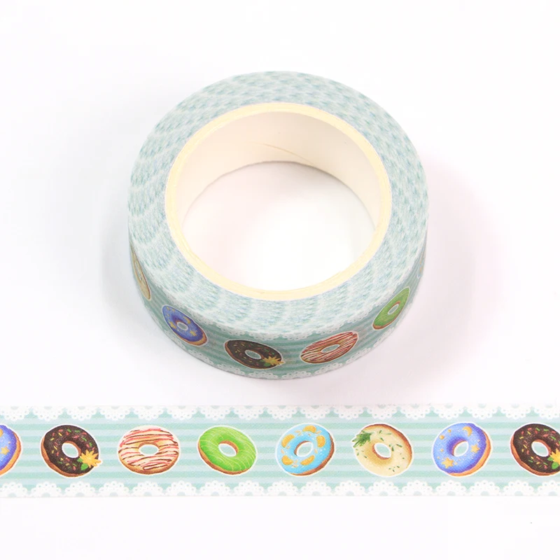 

1PC 15mm*10M Happy Easter's Day Colorful Donuts Decorative Washi Tape Scrapbooking Masking Tape Stationery office supplies