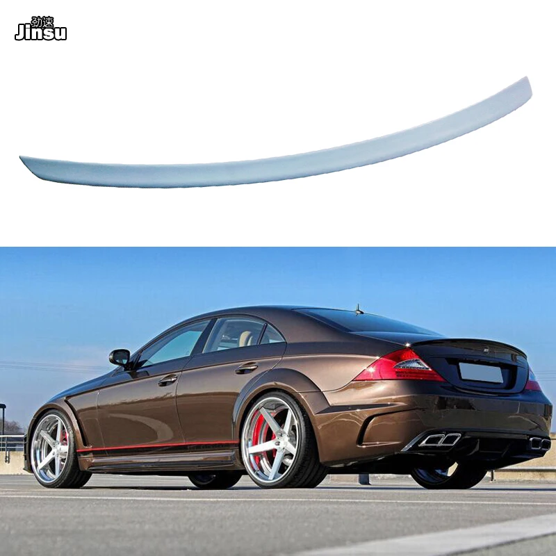 Для Benz CLS class sedan cls300 cls350 cls500 2004 2009 AMG стиль задний багажник губа W219 ПУ Гэри праймер