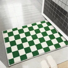 Checkerboar Furry Non Slip Bathroom Mat Thickened Bathroom Rug Home Decoration Entrance Door Mat Bedroom Carpet Floor Mat Checkerboar Furry Non Slip Bathroom Mat Thickened Bathroom Rug Home Decoration Entrance Door Mat Bedroom Carpet Floor Mat