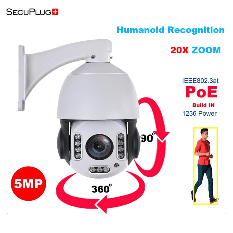 

SecuPlus+ Outdoor IP Camera 5MP PoE Waterproof Infrared Night Vision SONY IMX 335 20X ZOOM Bullet Home Video Surveillance Camera