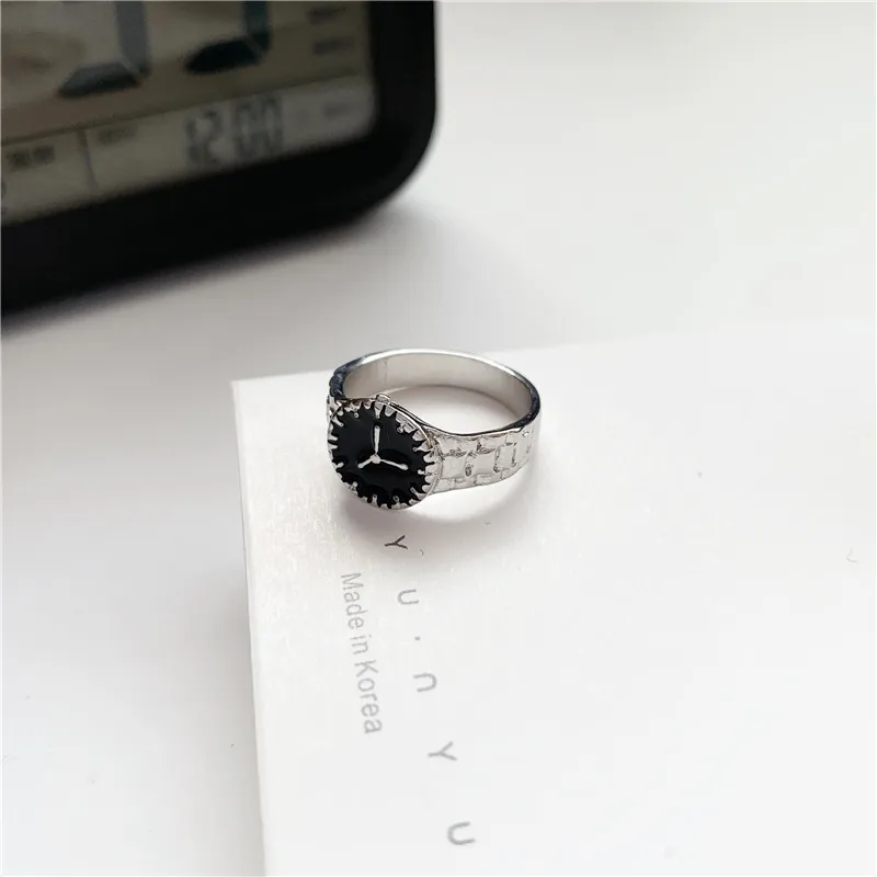 

Simple Punk Clock Ring Womens Rings
