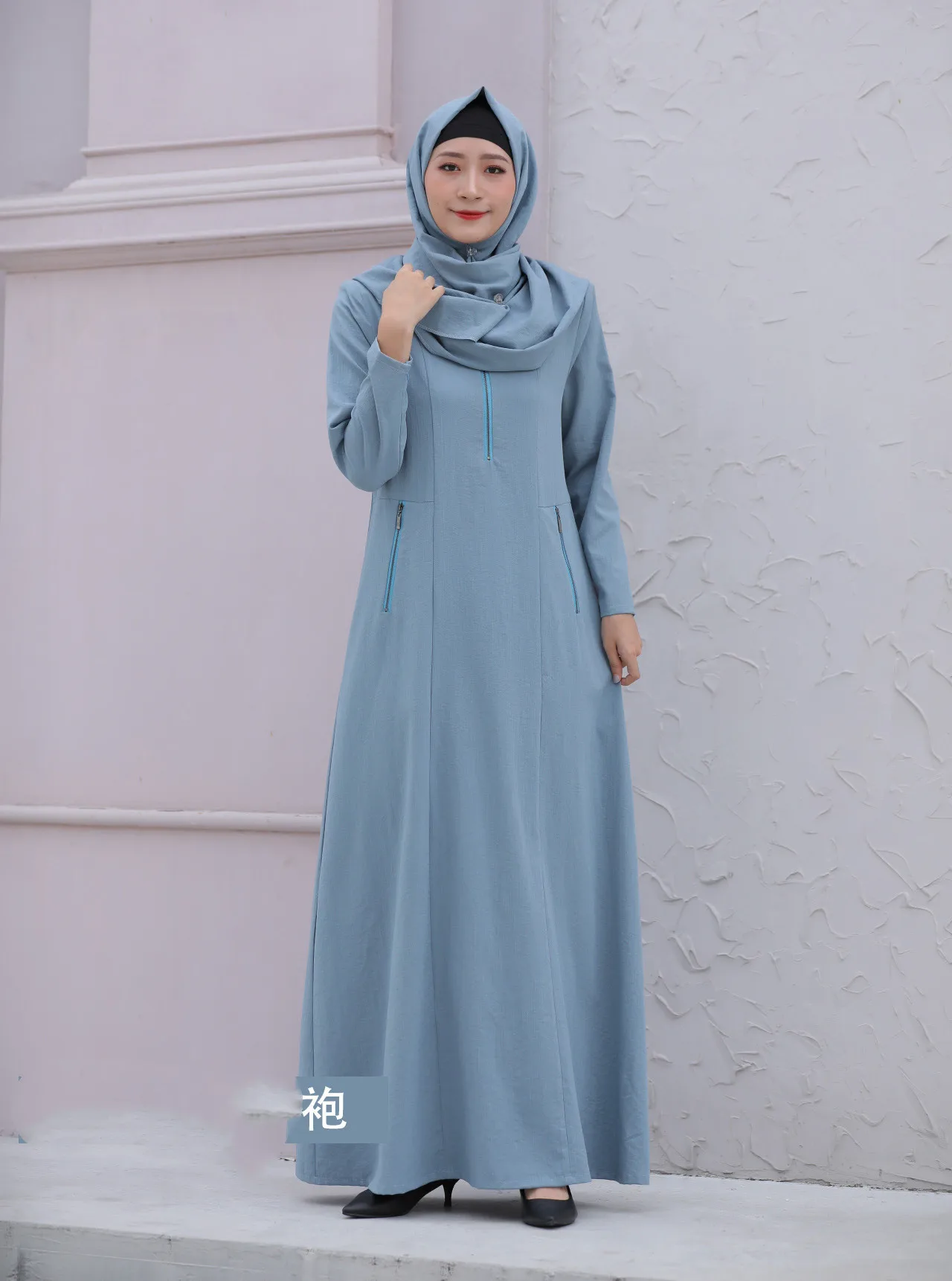 

ELIJOIN Sweat-absorbent Silk Cotton And Linen Muslim Robes Middle East Muslim Dress Robes Elegant Dresses For Women