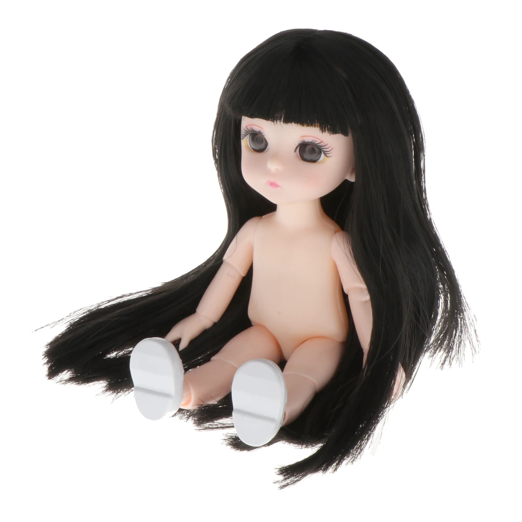 Прекрасный 13 подвижных шариковых суставов 1/12 BJD мини девочка кукла 3D Глаза DIY
