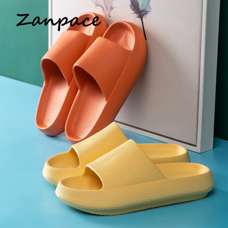

2021 Summer Home Slippers Ladies/men's Indoor Bathroom Slipper Soft EVA Anti-slip Thick Bottom Slippers Women Home Floor Shoes