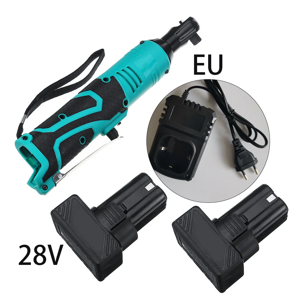 28В беспроводной электрический трещотка правый угол гаечный ключ аккумуляторная