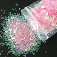 50g candy bright butterfly sequin glitter transparent fluorescent ultrathin face manicure for acrylic tips nail paillette hdj39y
