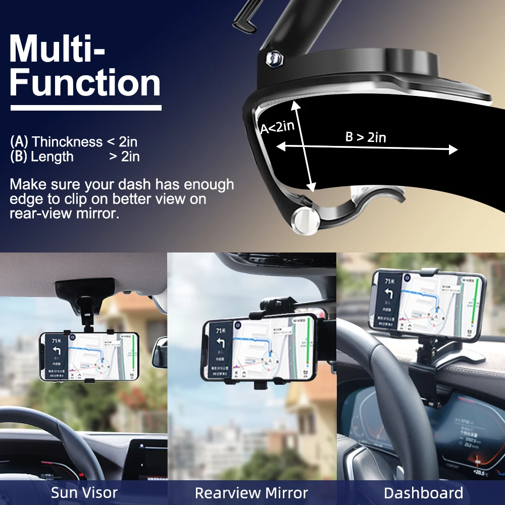 fonken dashboard car phone holder 360 degree mobile smartphone stands rearview mirror sun visor in car gps navigation bracket free global shipping
