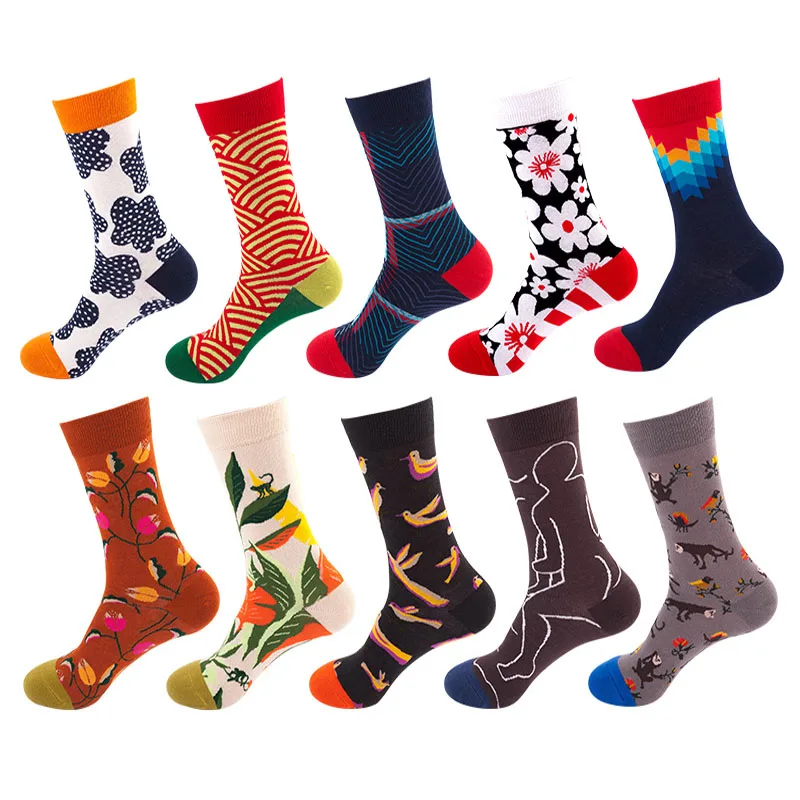 Новинка 2019 мужские и женские спортивные носки с принтом дышащие забавные для