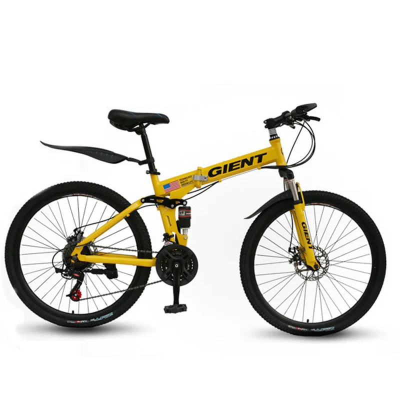 Горный складной велосипед 21 Скорость 26 дюймов двойной амортизационный сдвиг