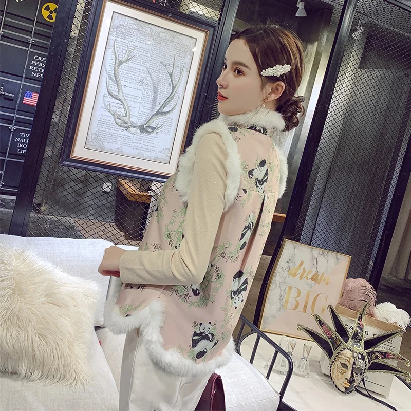 Китайский стиль, зимний женский жилет, без рукавов, пальто, Qipao, жилет, свободный, в винтажном стиле, теплый, мягкий жилет, хлопок, новинка, жилет, Femme, TA2142
