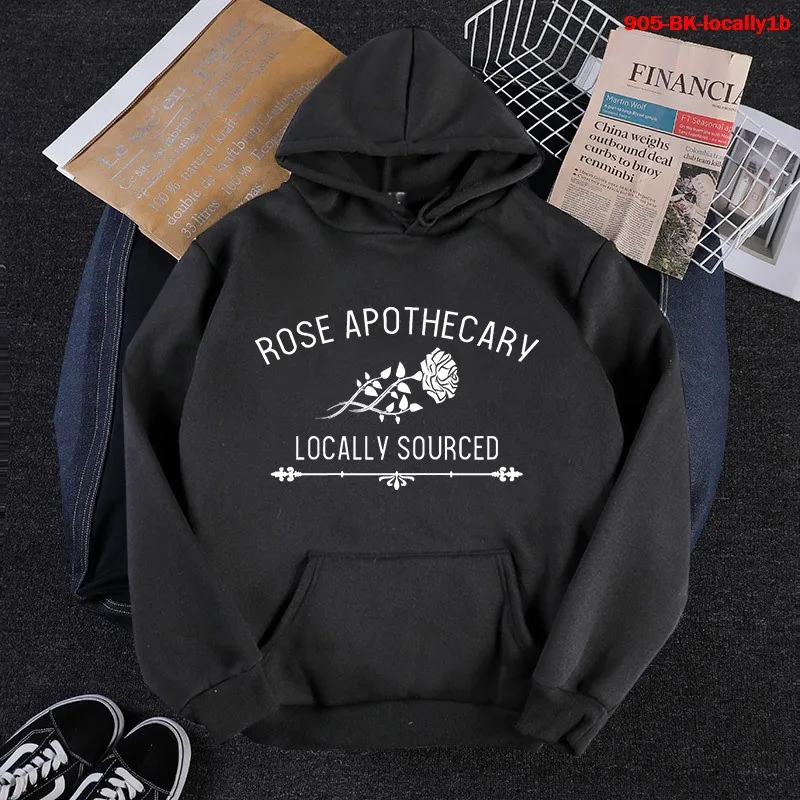 

Harajuku Hoodies Rose Apothecary Locally Sourced Print Hoodie Vintage Women Sweatshirt Beauty Rose Casual Autumn Winter Tops